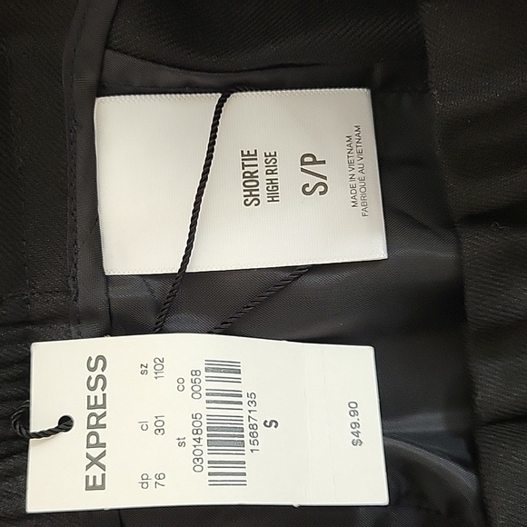 Express High Waist Black Linen Blend Shorts. Womens Small New With Tags - Picture 5 of 6